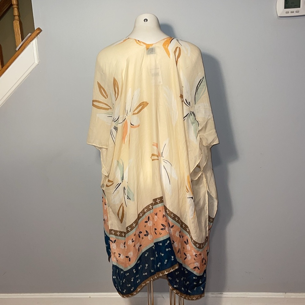 Save The Ocean ladies NWT Kimono Swim Cover-Up.  One size. Ivory. Damaged-READ - Picture 7 of 12